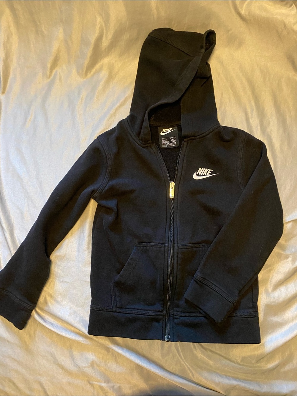 Nike kids Black Zip-Up Fleece Jacket with Logo